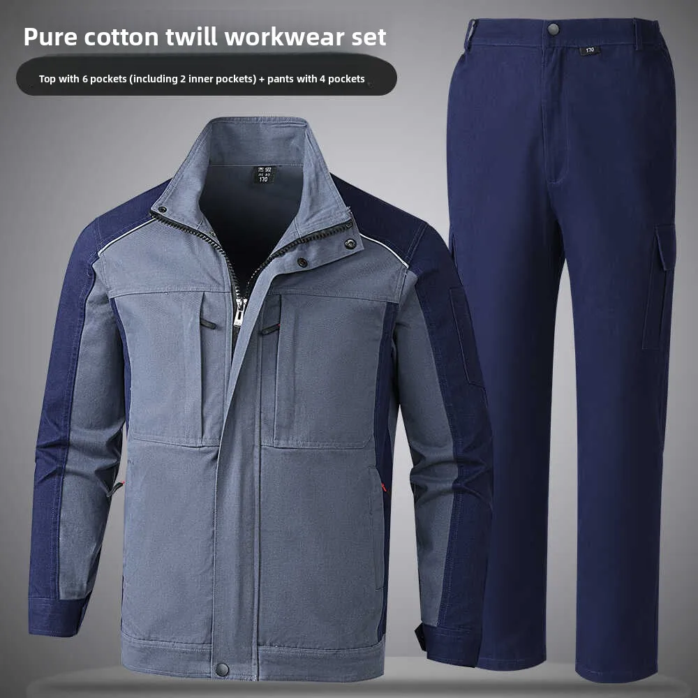 

Thiened Pure Cotton Work20 orm Set для мужчин Весна Осень Строительство ian W Протигрев Износостойкий