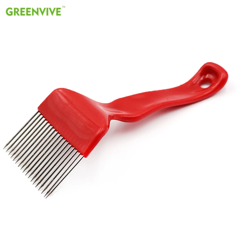 1PCS Good Quality 18 Pin Stainless Steel Tines Comb Uncapping Fork Scratcher Two-color Cut Honey Bee Beekeeping Tools