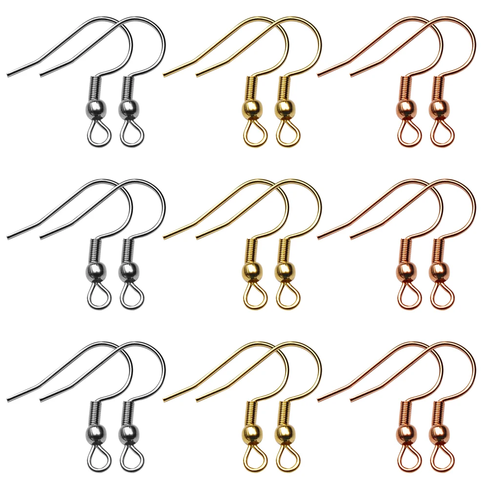 50pcs/lot 316L Hypoallergenic Stainless Steel Earring Hook Clasps Earwire DIY Earring Findings For Jewelry Making Supplies