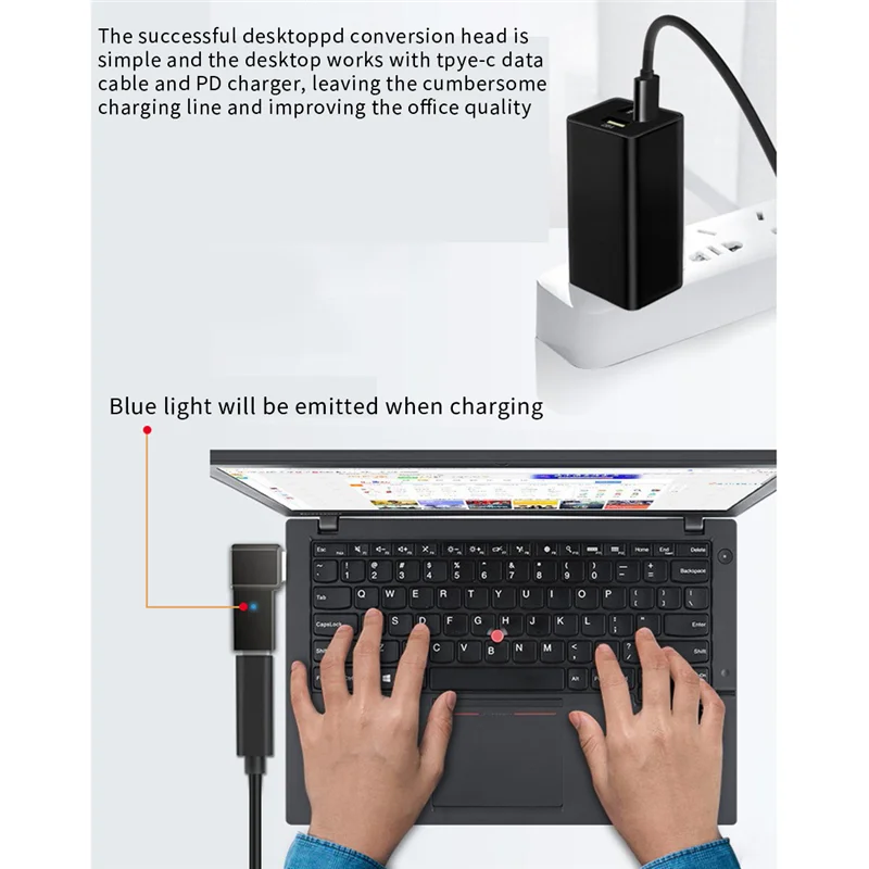 100W USB Type C Female to Square PD Plug Converter USB-C Fast Charging for Laptop DC Power Adapter Connector