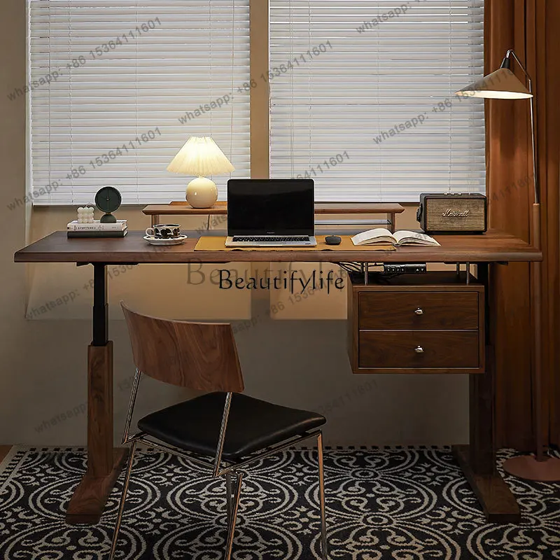 FG10*North American black walnut electric lifting desk intelligent solid wood office computer workbench
