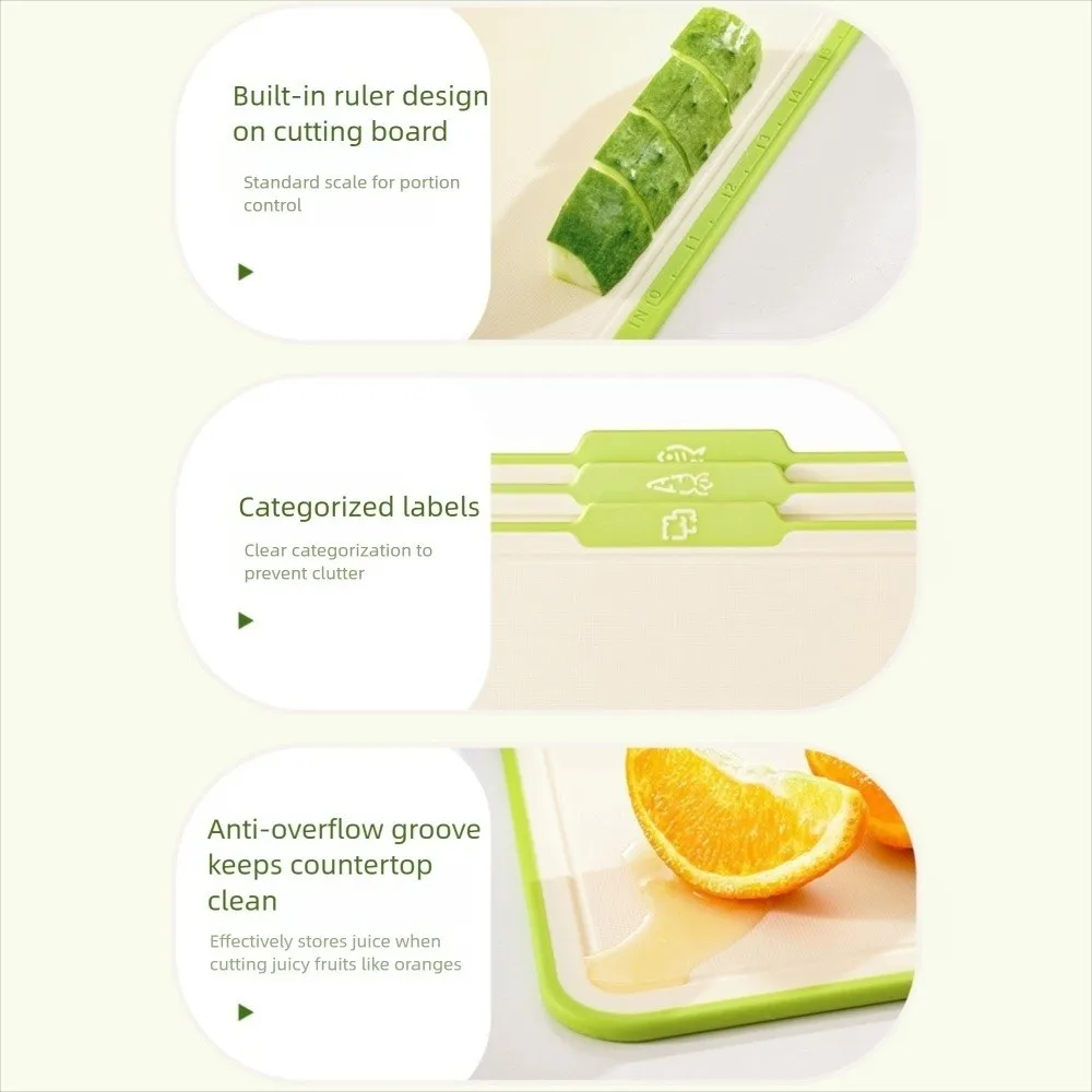 

3Pcs Multi-Purpose Cutting Board with Storage Stand Plastic Chopping Board Non-Slip Double Sides Vegetable Cutting Board