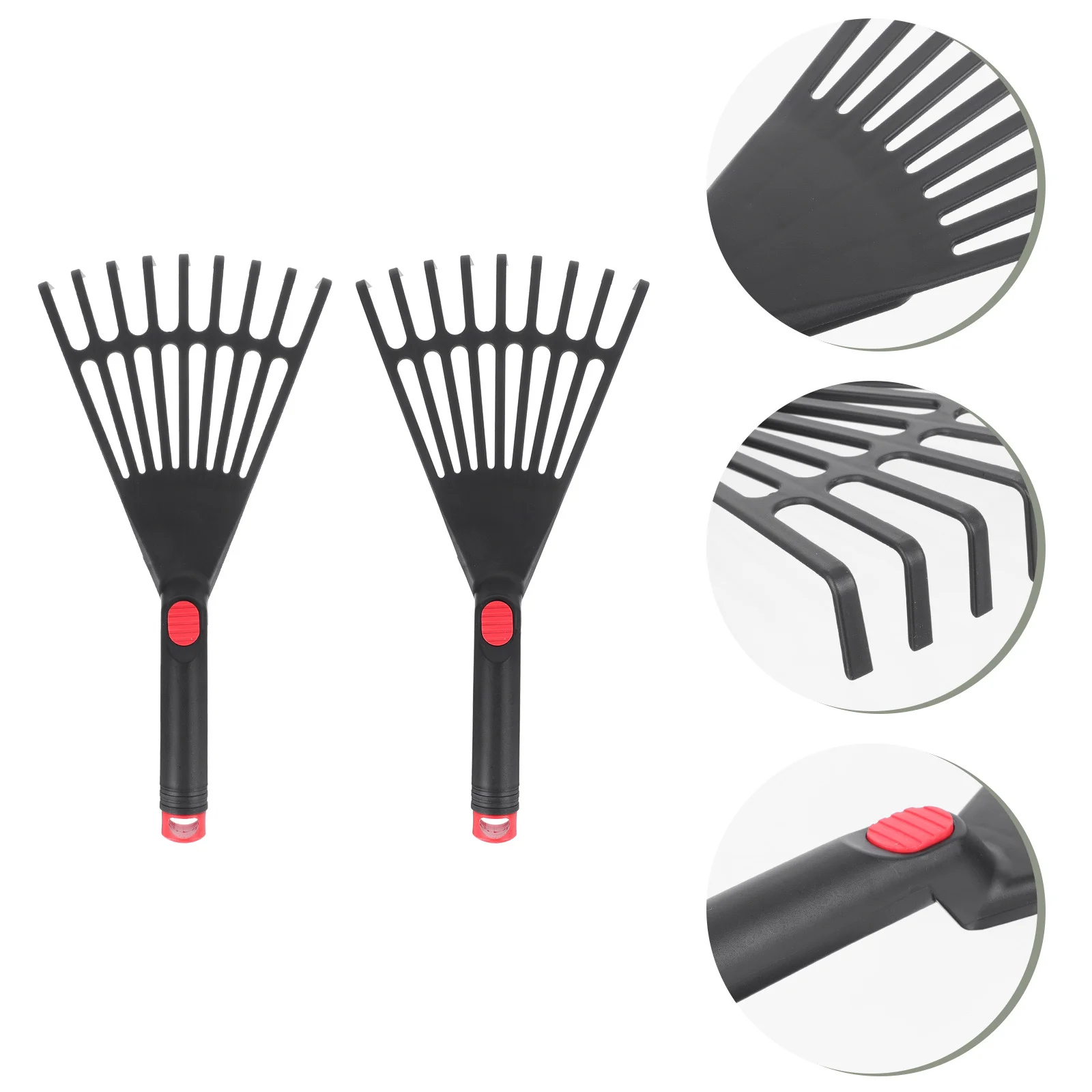 

2pcs Garden Soil Loosening Durable Agricultural Tool For Home Gardening Plowing Grass Rake Sturdy Tines Efficient Leaf