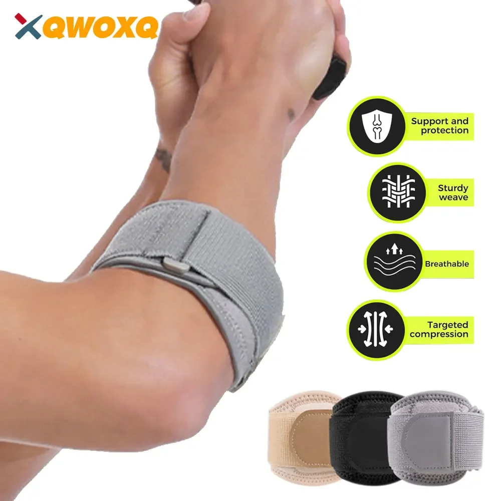 Cinghia di supporto per tutore per gomito regolabile da 1 pezzo, gomito da tennis e sollievo dal gomito del golfista, fascia di compressione per il recupero da infortuni sportivi