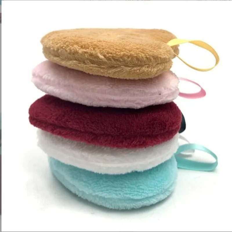 Reusable Makeup Remover Pads Wipes Love heart shape Microfiber Make Up Removal Sponge Cotton Cleaning Pads Tool