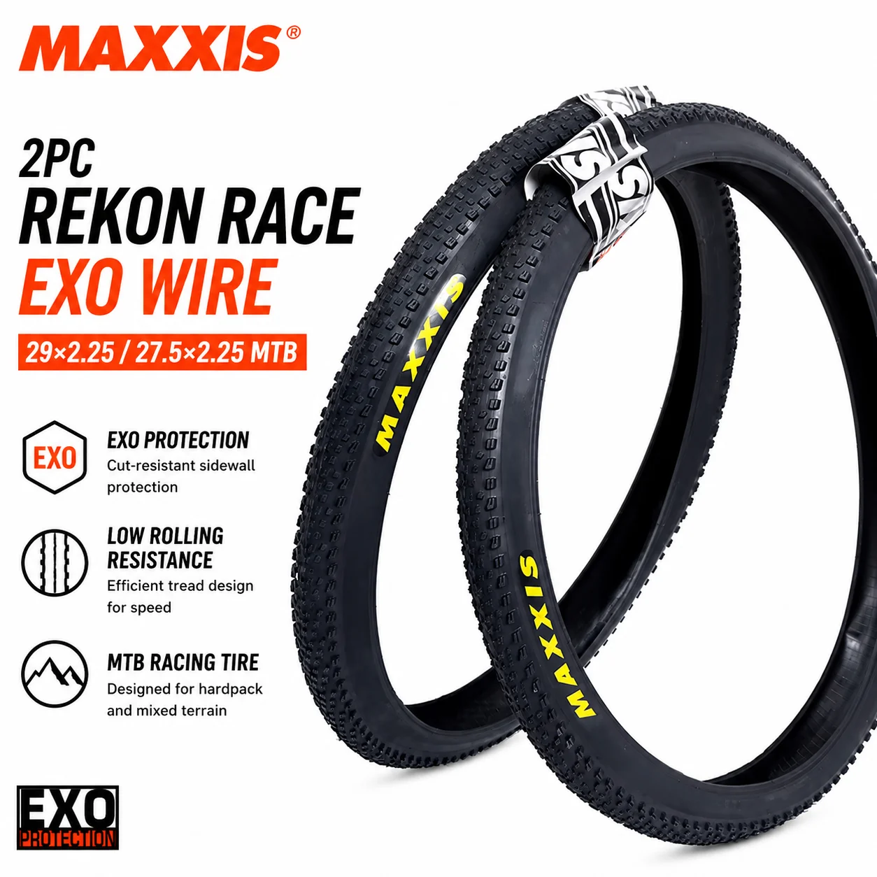 MAXXIS Rekon Race MTB-Reifen 29x2.25 27.5x2.25 EXO-Schutz Drahtkante Mountainbike-Reifen 2 Stück – Detail 19