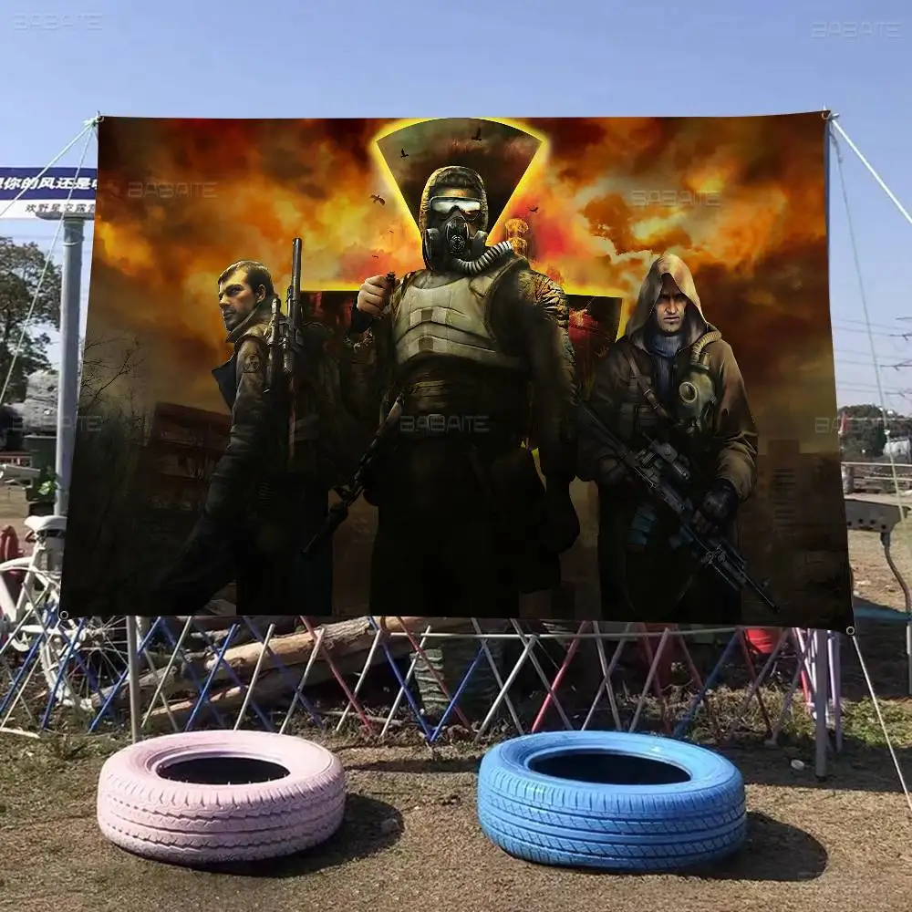 Horror Game S-Stalker High End Quality Banner Printing Artistic Atmosphere Style Camping Flag