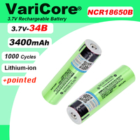 Hot VariCore Original NCR18650B 3.7v 3400mAh 18650 Lithium Rechargeable Battery with Pointed(No PCB) batteries