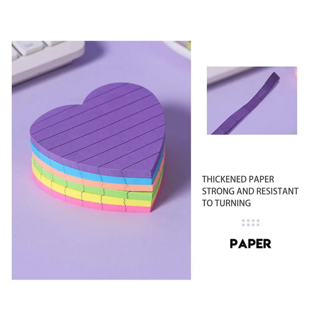 ชุดกระดาษโน้ตรูปหัวใจ8สีสำหรับสำนักงานบ้านอุปกรณ์การเรียน