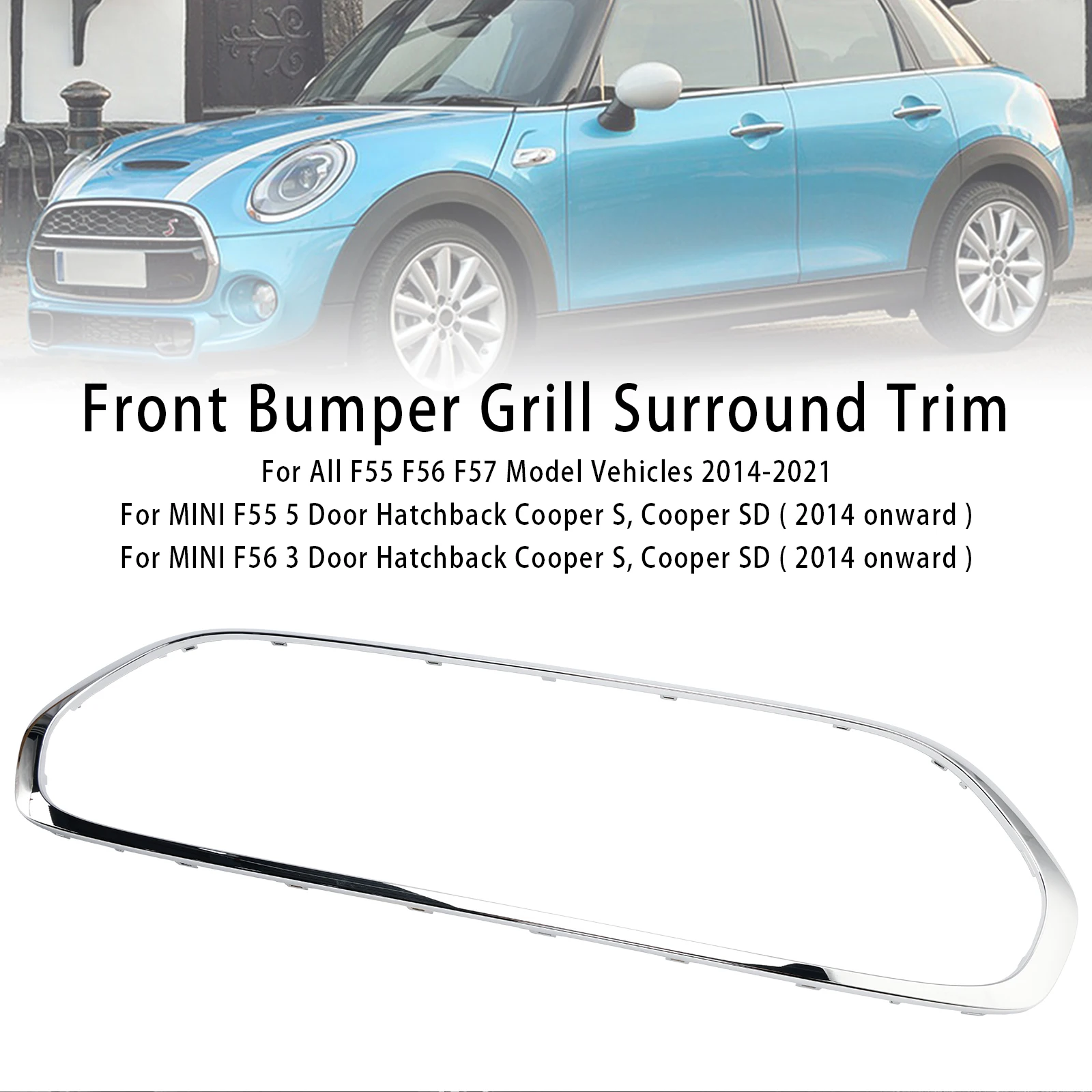 

Artudatech Front Grille Grill Surround 51137449207 Fit for for Mini Cooper F55 F56 F57 2014-2021