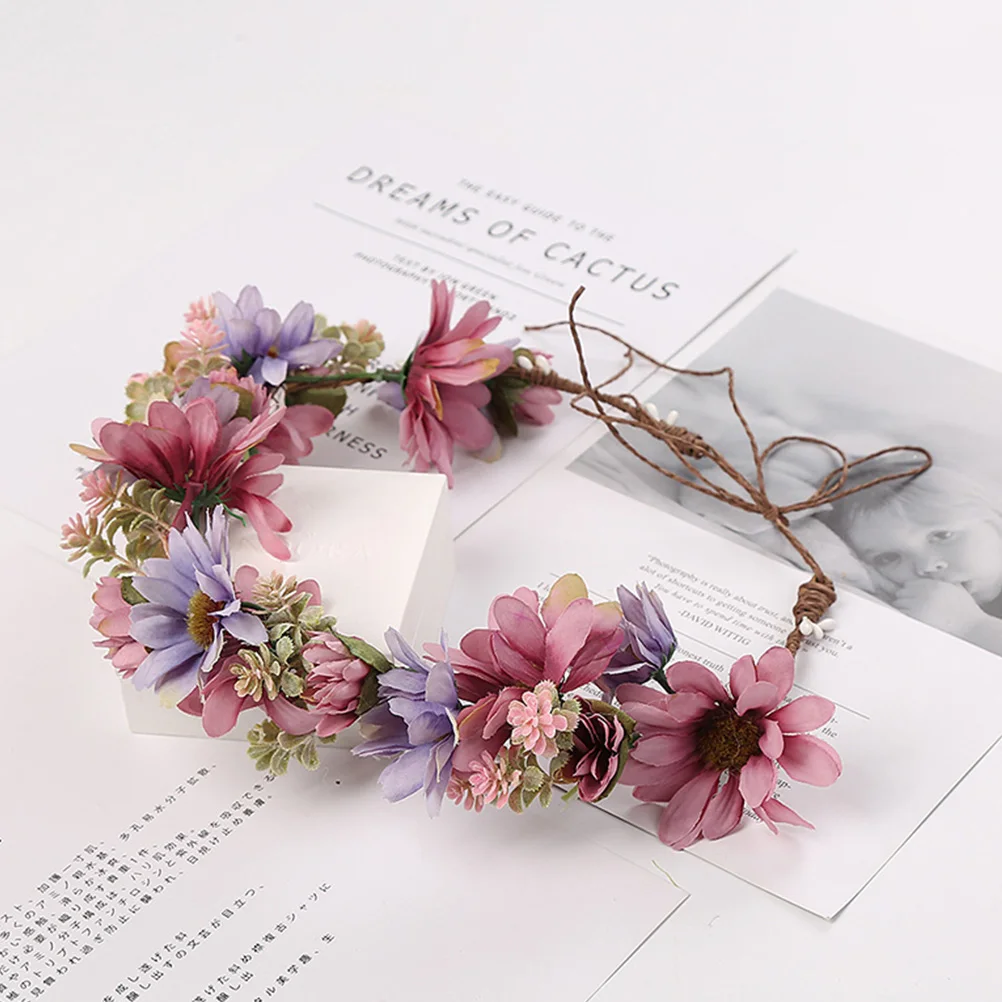 

Artificial Garland Headdress Headpiece Hair Accessories for Wedding Women Flower Headband Mori Department