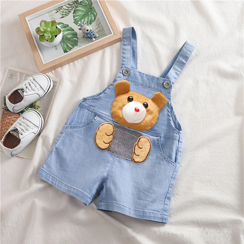 IENENS Summer Kids Baby Boys Jumper Pants Denim Shorts Jeans Overalls Toddler Infant Girl Playsuit Clothes Clothing Trousers