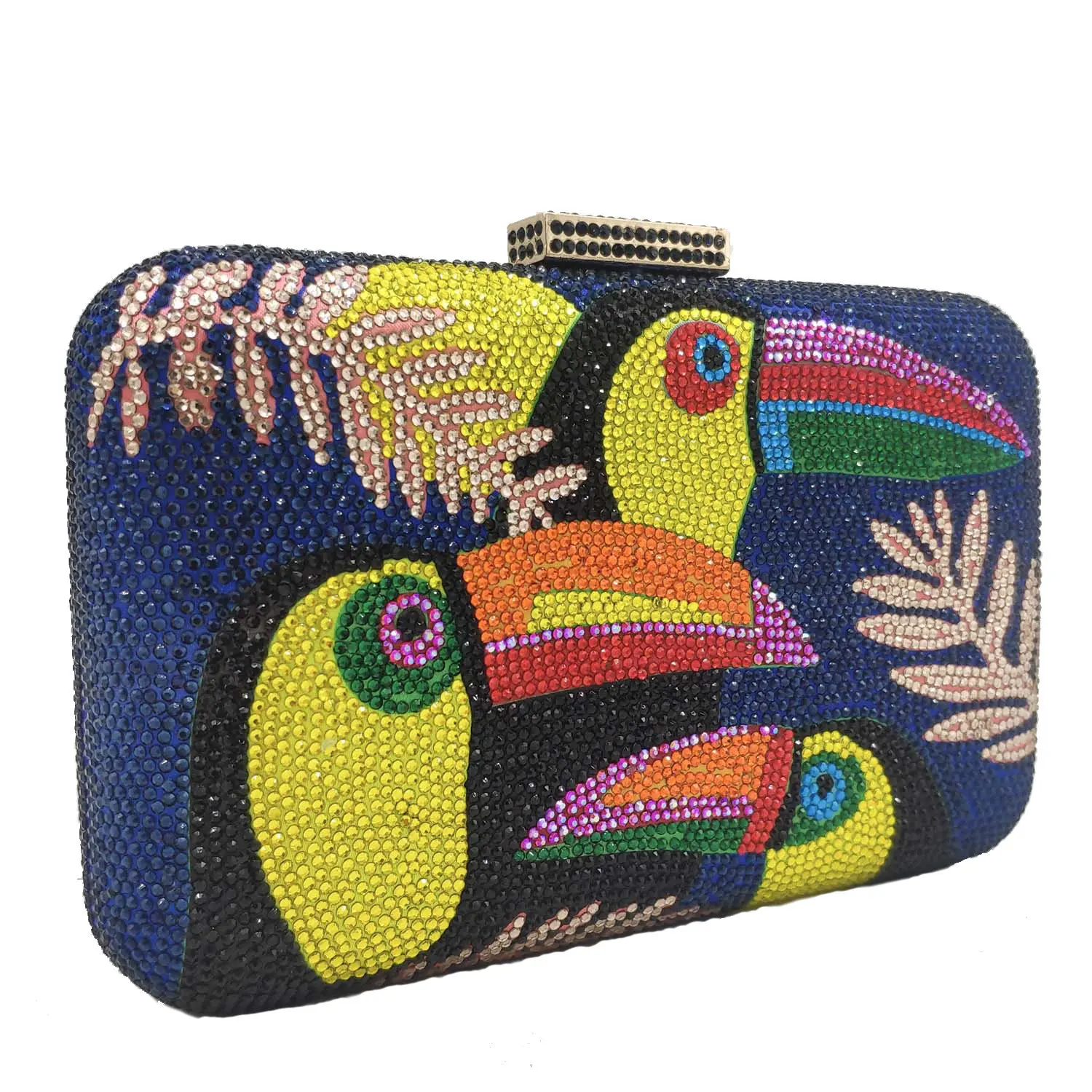 Neuheit Toucan Vogel Frauen Kristall Abendtaschen Strass Box Schminktäschchen Clutch Party Cocktail Handtasche Diamant Kette Geldbörse – Detail 1