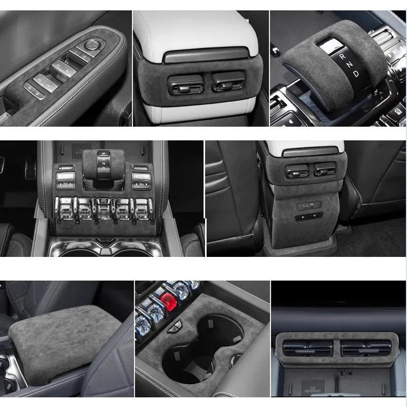 

For BYD Formula Leopard 5 2025 2024 2023 Alcantara Suede Interior Kits Car Gear Cover Shift Panel Window Lift Rear AC Frame