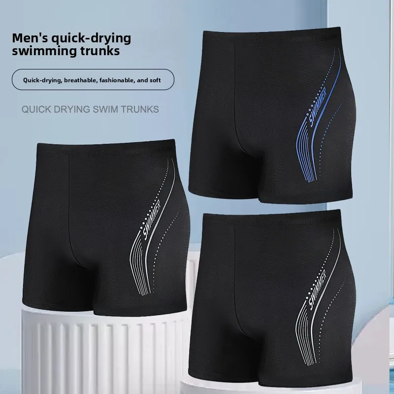 Professional Mens Swimwear Square Leg Quick Dry Swim Trunks for Beach Hot Spring image 3