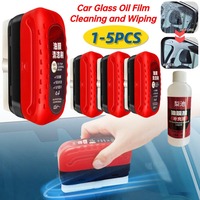 1-5PCS Car Glass Oil Film Remover Wiping Glass Polishing Compound Windshield Cleaner Auto Car Glass Window Stain Cleaning Brush