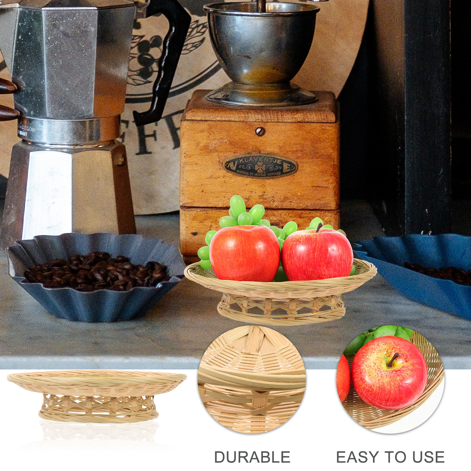 

Bamboo Fruit Plate Basket Kitchen Decorative Trays Dish Woven Snack Dessert Chocolate Cookie Dry Fruit Candy Handmade Style Long