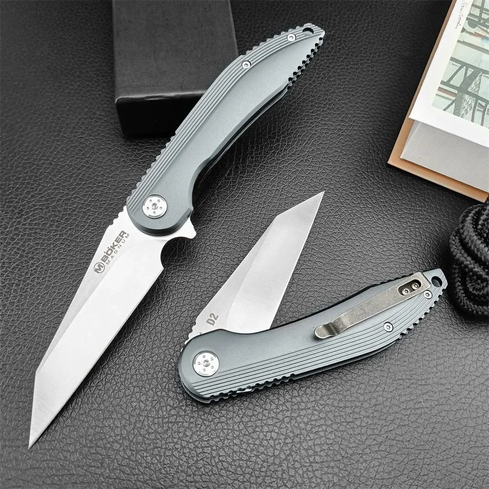 

Boker D2 Quantum Assisted Folding Knife 440C Blade Aluminum Alloy Handles Outdoor Camping Hunting Knife Men Collector Gift