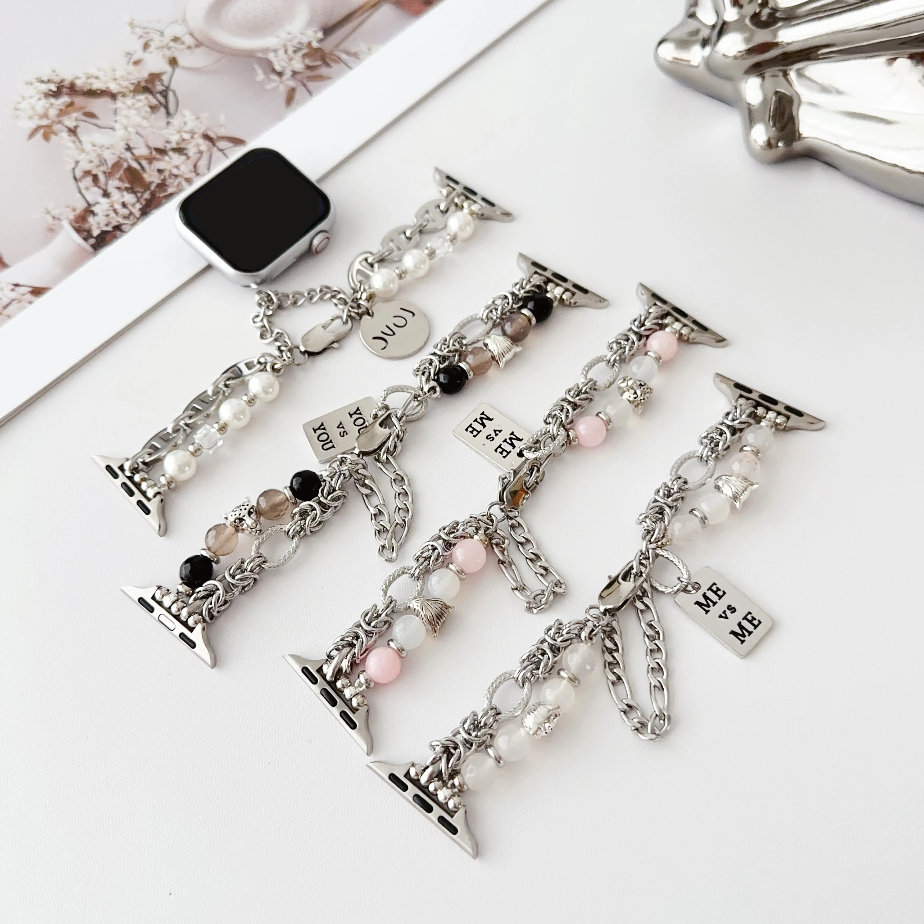 

Little Leopard bead chain for Apple watch38mm 40mm 41mm 42mm 44mm 45mm 49mm models for iWatch Series 98se7-3ultra 2bands