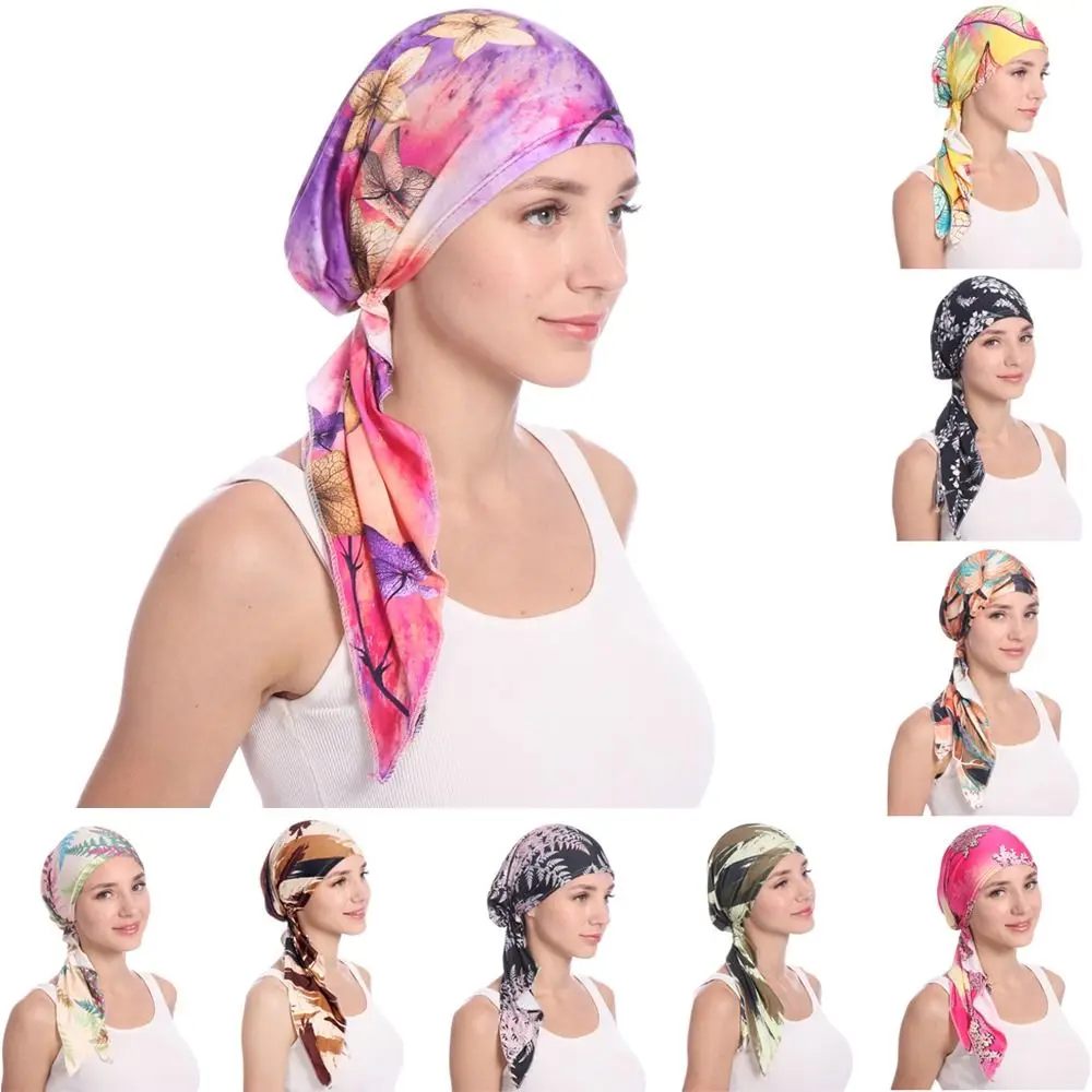 

Cotton Soft Turban Hat Fashion Printed Stretchy Headbands Chemo Cap Women Ladiess