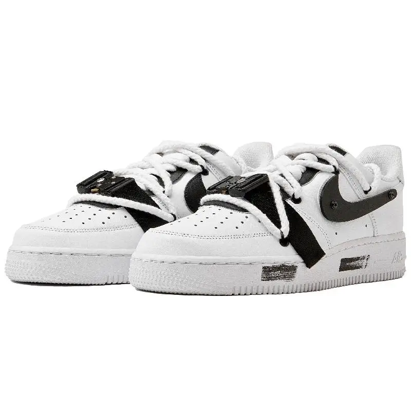 【ปรับแต่ง】รองเท้าสเก็ตบอร์ด Nike Air Force 1 รองเท้าผ้าใบ Unisex รองเท้า CW2288-111