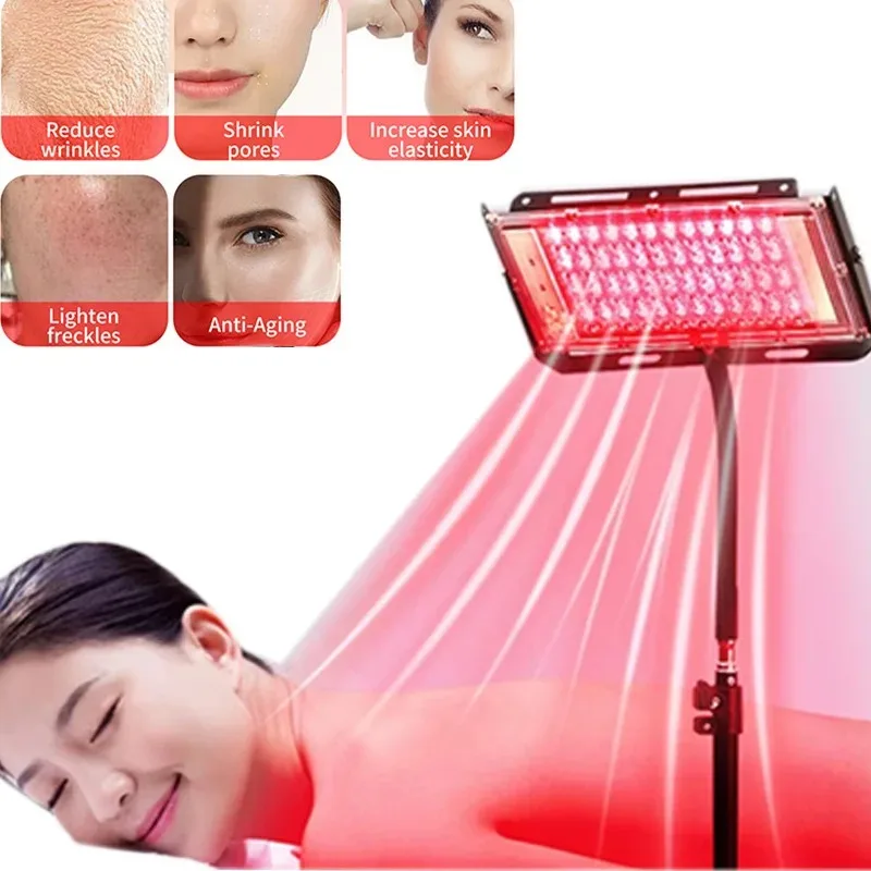 Rotlichttherapielampe, Infrarot-Lichttherapie, Rotlichtgerät mit verstellbarem Ständer, 660 nm, 850 nm, Lichtgerät für die Körperpflege