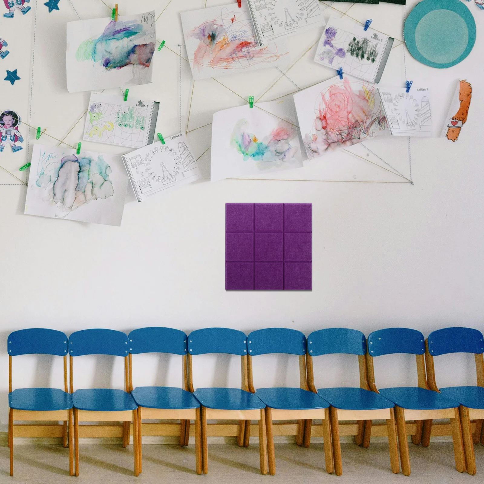 

Self-Adhesive Felt For Wall Decor Grid Felt Board Home Office Classroom Photo Display Bulletin Board Organizer