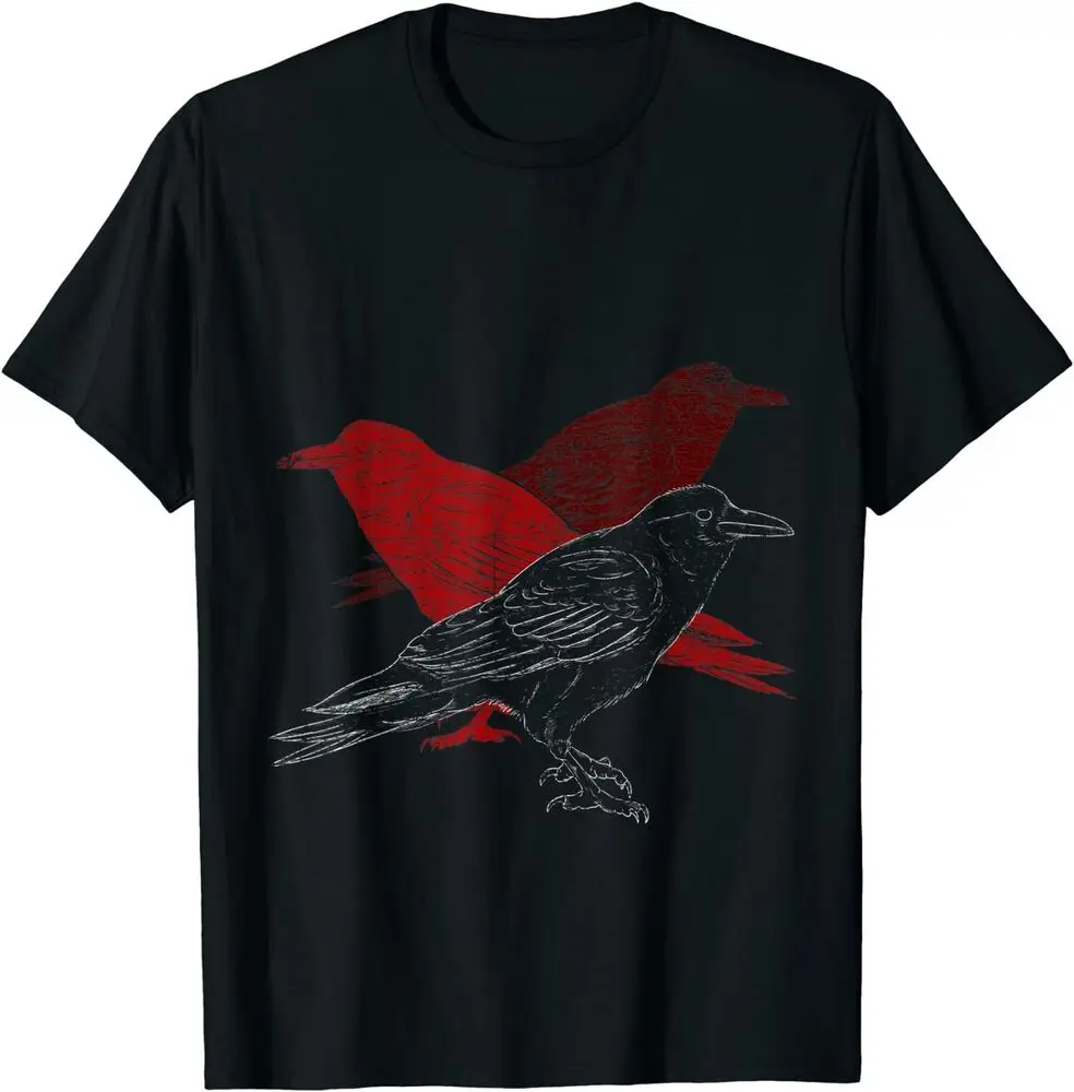 Red Ravens Animal Gift Idea Birds Crow   Anime Graphic T-shirts for Men Clothing Women