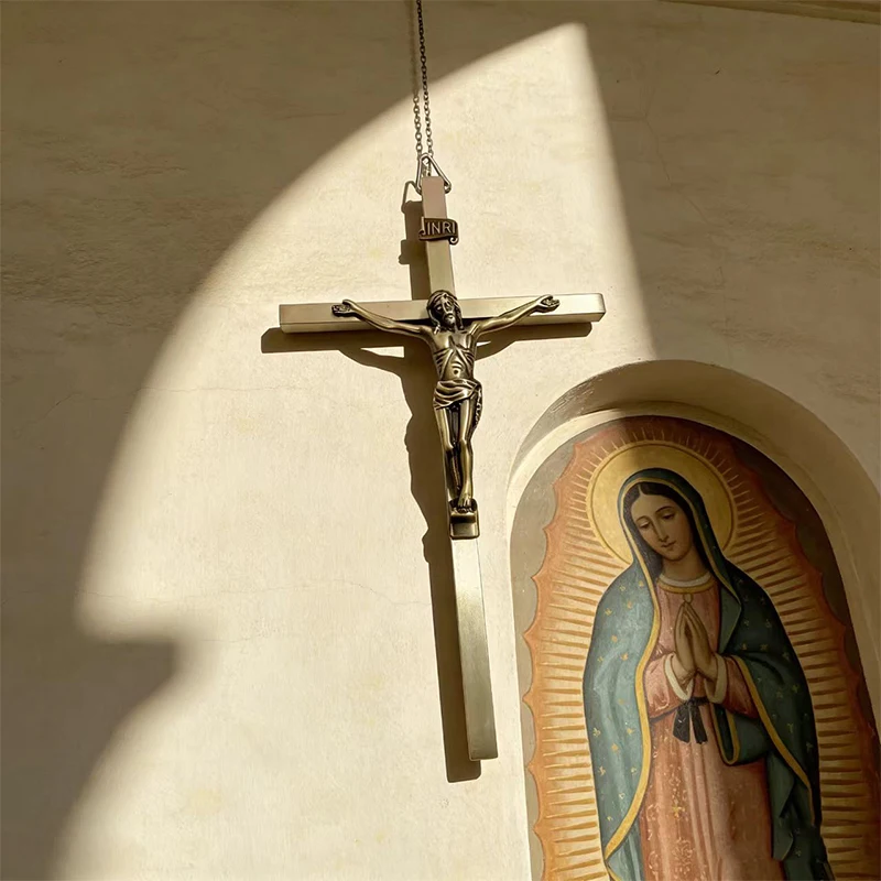 

New Orthodox Metal Wall Crucifix Cross with INRI Jesus for Home Altar Church Prayer Devotion Christian Gift Wall Decor Religious