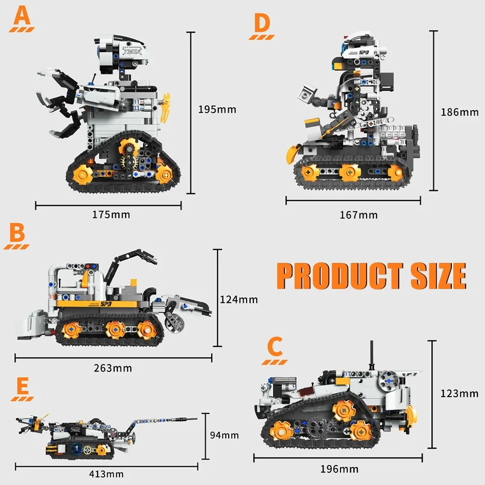 Programming WALL-E 5-in-1 Robot Building Blocks Assembly Bricks Electric Remote Control Children's Kit Toy