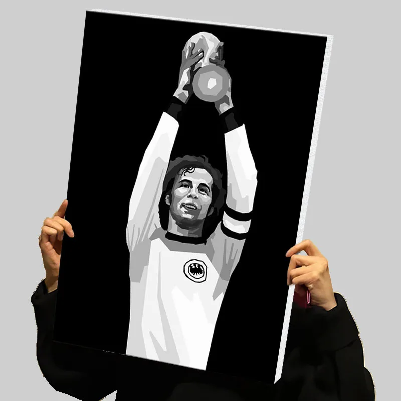 Franz beckenbauer bw imprime cartaz jogador de futebol personalizado pintura em tela arte da parede ornamentos decorações para casa mural