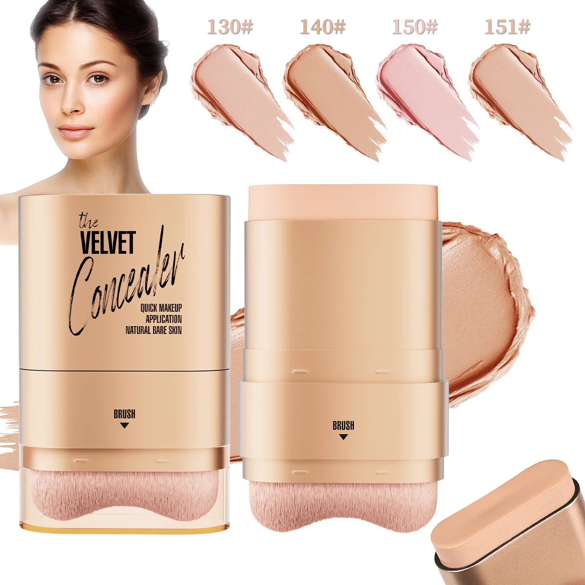 Face Foundation Contour Stick Long-wear Lightweight Brighten Stick Face Concealer Blemish Contouring Beauty Makeup