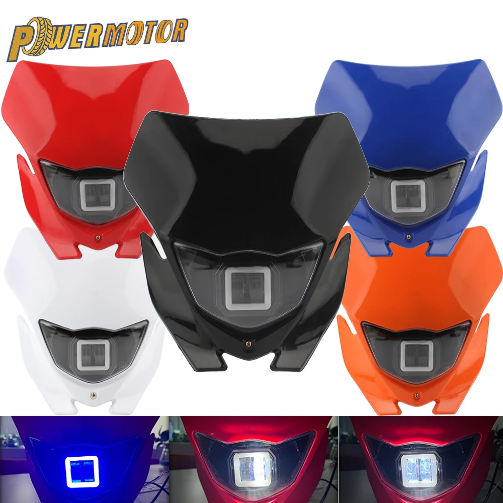 Motorcycle LED headlight for Yamaha Kawasaki Suzuki Honda KLX CRF WR YZ 250 450 Fairing Motocross Supermoto Dirt Bike