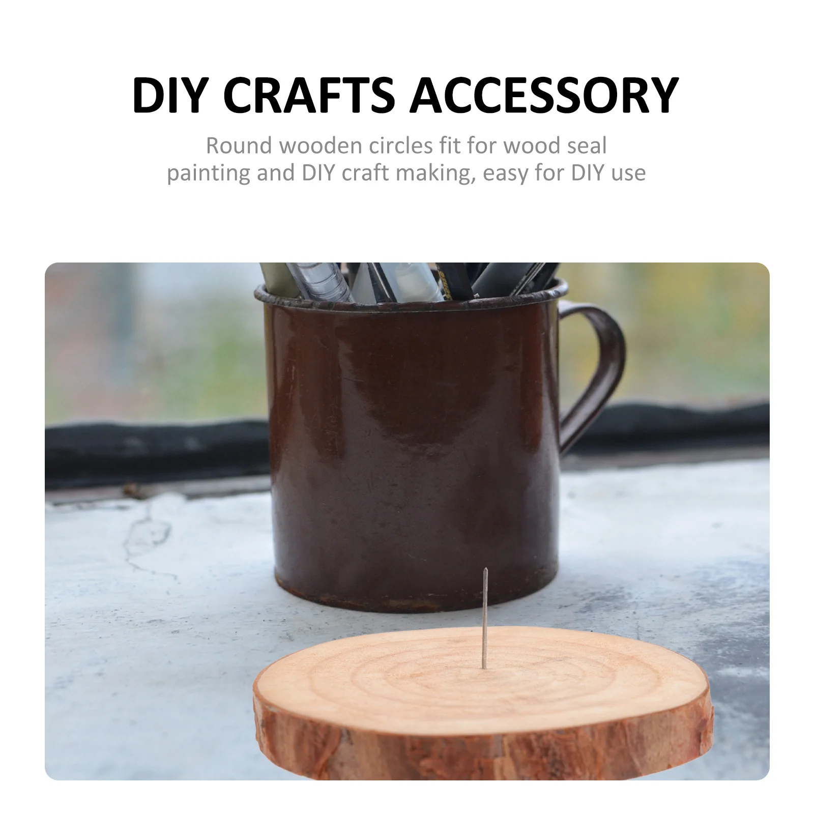 

6 шт. неокрашенных круглых заготовок из дерева для поделок, натуральные деревянные круги, материалы для рукоделия, деревянные диски для творчества