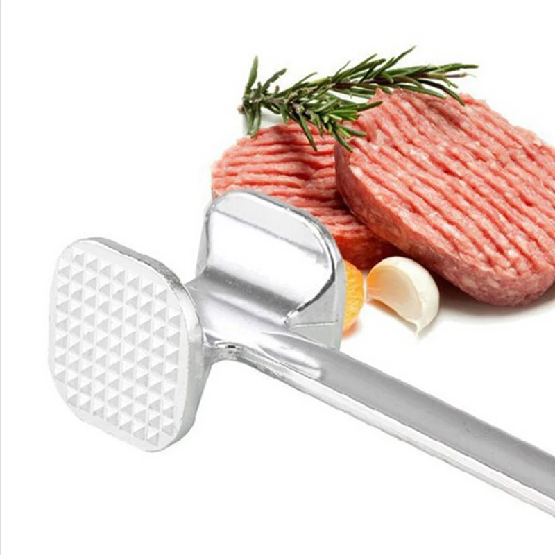 Marteau à viande multifonction en alliage d'aluminium, gadgets de cuisine, attendrisseurs adt double face, outils portables pour steak et porc, 1 pièce