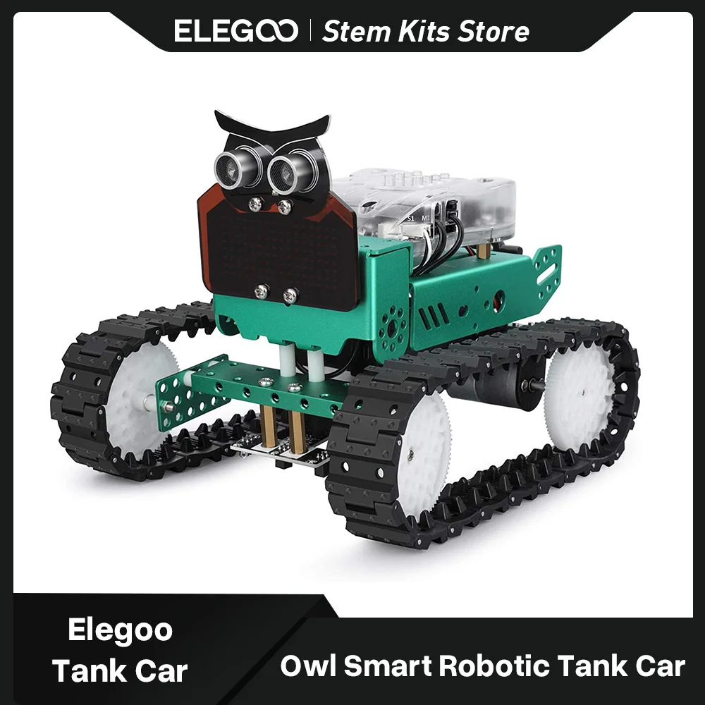 ELEGOO Owl Smart Robotic Car Kit V2.0 with Nano V4,Line Tracking Module,Infrared Photoelectric/Ultrasonic Sensor,Arduino Toy Car