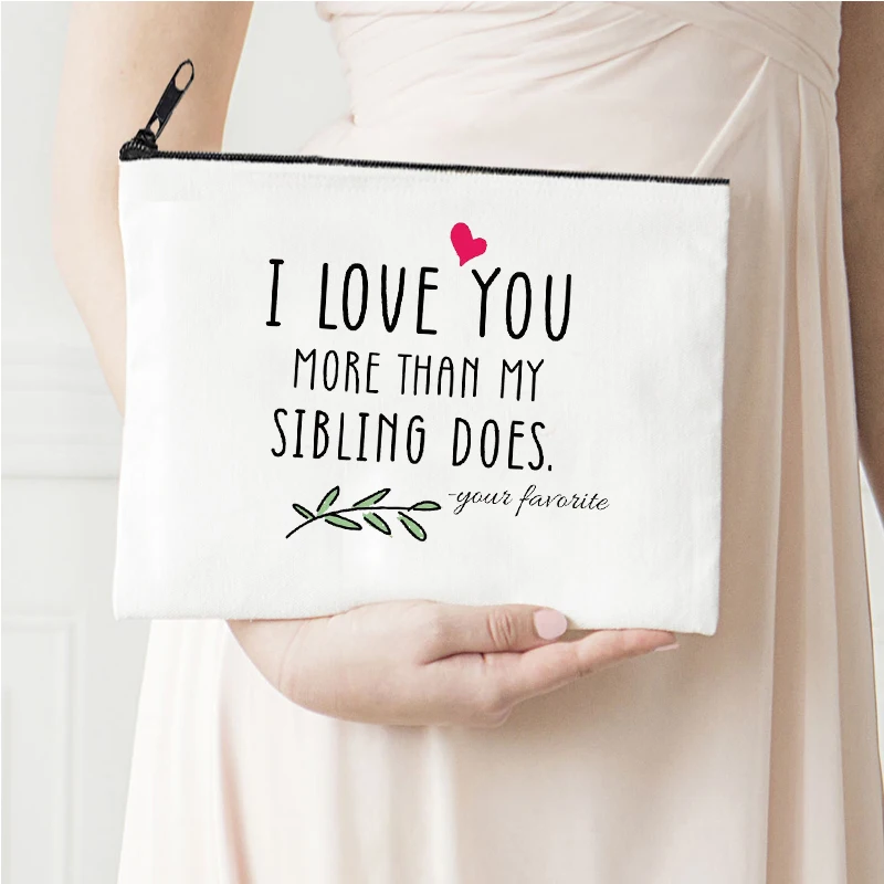 

Makeup Bag I Love You Cosmetic Pouch Canvas Lipstick Bag Girl Friends Harajuku Travel Toiletry Bags Storage Purse Kawaii