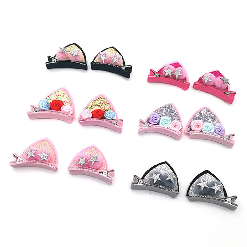 2 قطعة/المجموعة الكرتون القط آذان إكسسوارات الشعر دبوس المشابك لطيف الأطفال مقاطع الشعر Hairgrips غطاء الرأس الاطفال حلية شعر