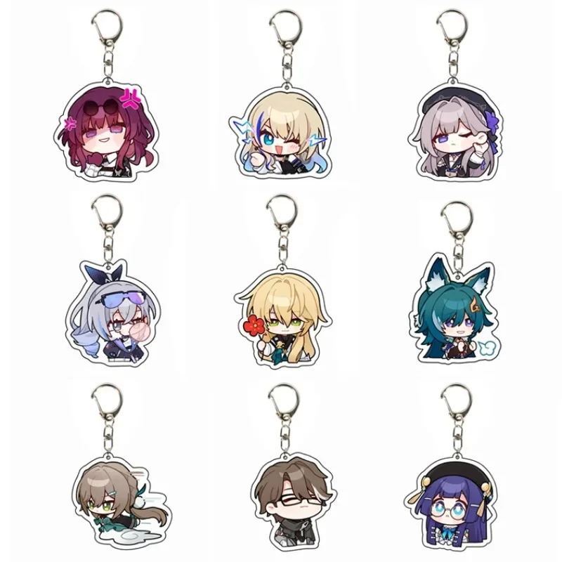 Anime Cartoon Honkai: Star Rail Kafka Silver Wolf Acrylic Keychain Student Backpack Pendant Game Collect Girls Birthday Gifts