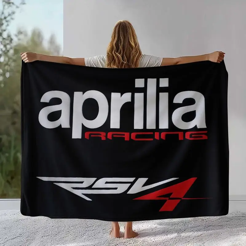 Retro A-Aprilia Racing Car Moto Flannel Blanket,Ultra Soft Plush Throw for Home Bedroom Bed Sofa Cover Office Camping Picnic