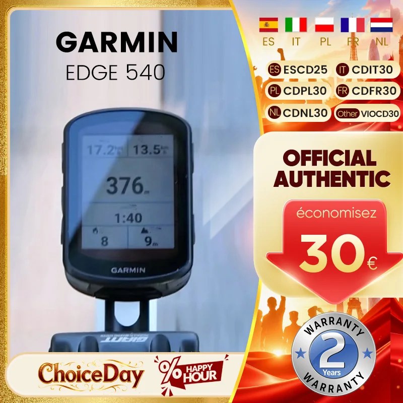 Ordinateur de vélo GPS compact Garmin Edge 540 avec commandes par boutons, navigation avancée et plus encore