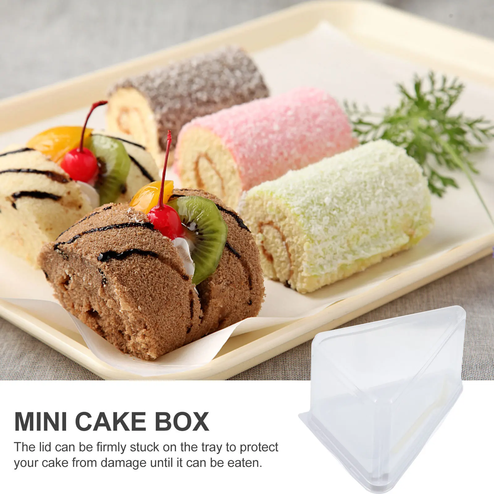 

10Sets Mini Cake Boxes Plastic Triangle Dessert Packing Boxes Durable Air Circulation for Cake Transport Events