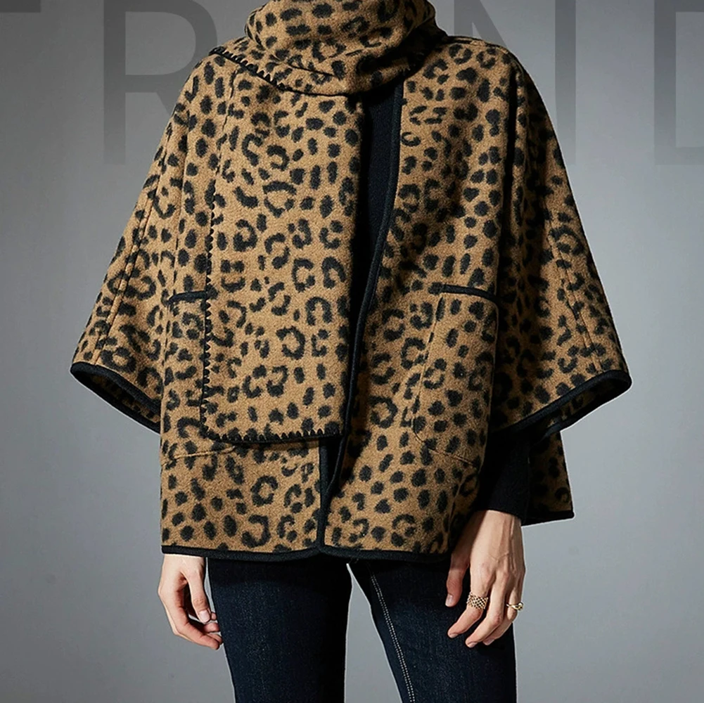 

2025 new shawl women's high-end European and American autumn and winter scarf leopard print dual-use shawl-GZXX731