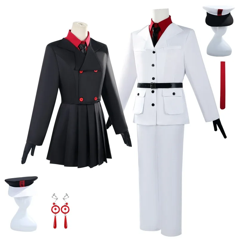 Mob Psycho 100 Black White Uniform Cosplay Costume Options With Long Coat Pleated Skirt And Trousers For Anime And Stage Events