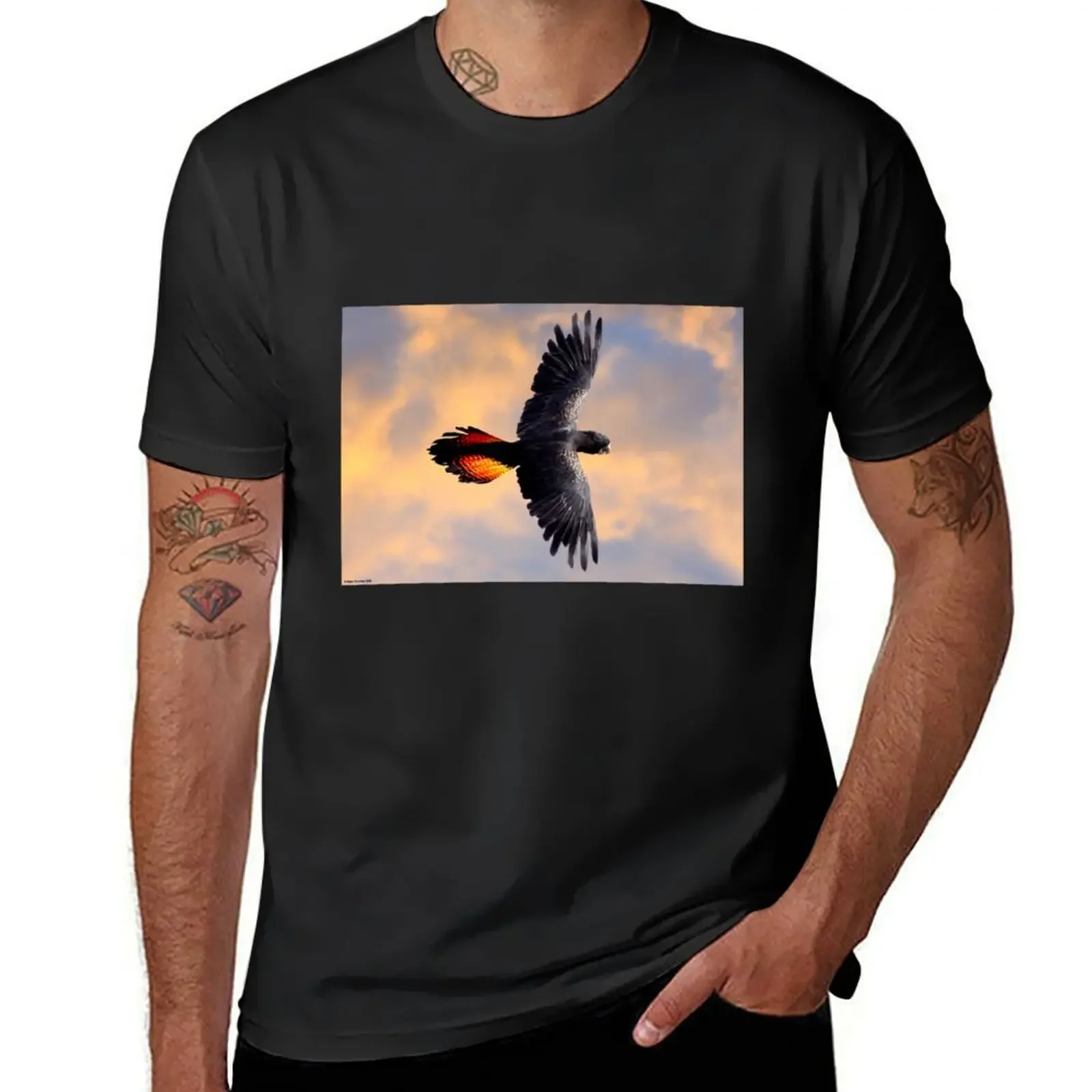 Red Tail Black Cockatoo - Flight T-Shirt tops customs design your own customizeds sweat Men's t-shirt