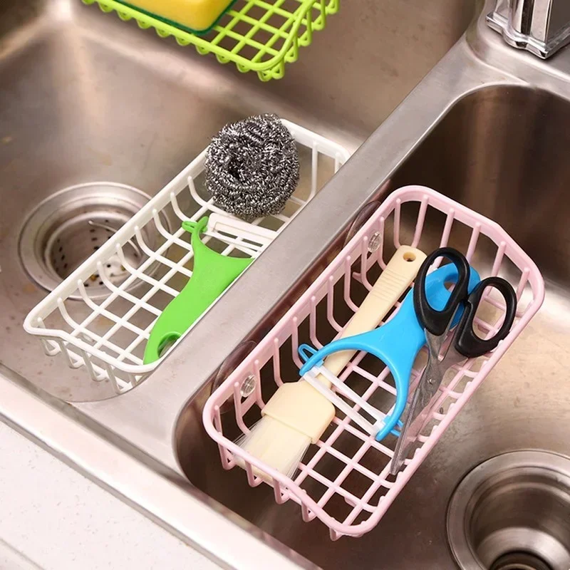 Wash Multifunctional Suction Cup Dishwashing Sponge Holder Hanging Storage Rack Drain Rack Sink Shelf Kitchen Accessories Tool