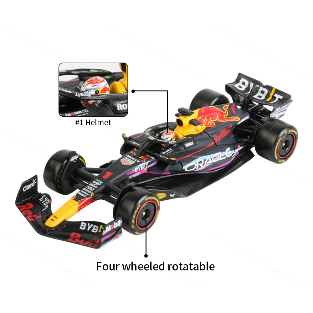 Bburago 1:43 Red Bull 2023 Miami F1 Racing RB19 Die Cast Vehicles Model Formula Racing Car Toys Acrylic Box