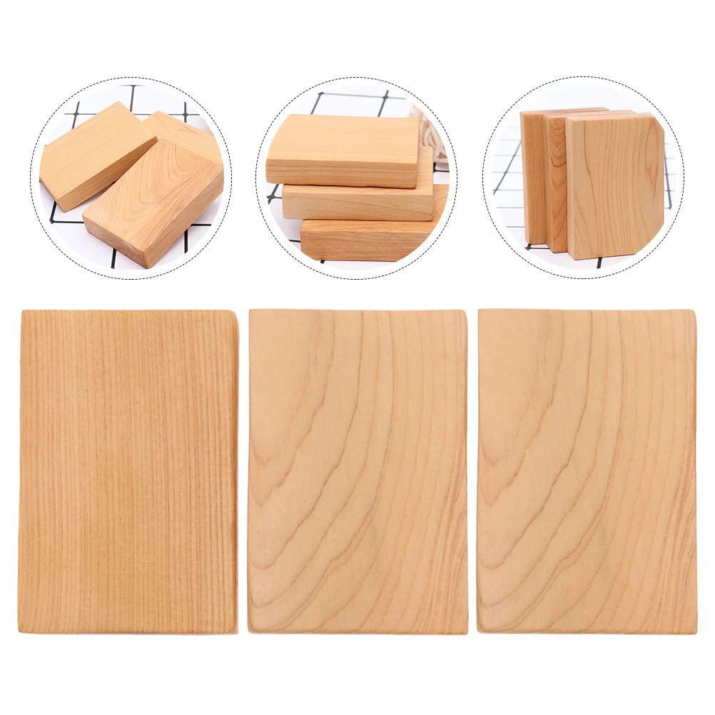 Blocs de bois rectangulaires naturels, 3 pièces, bois dur massif inachevé pour bricolage artisanat peinture sculpture ornement bloc de bois rectangulaire