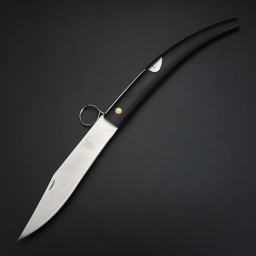 Black ox horn handle outdoor folding knife Multi energy knife EDC tool field survival knife