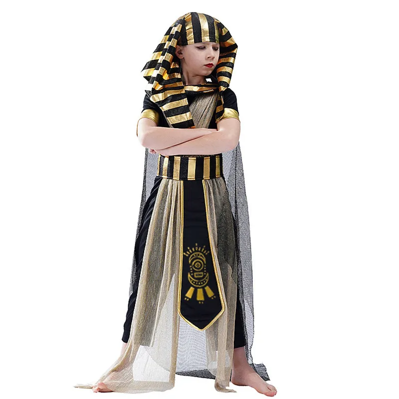 

Детские костюмы на Хэллоуин «Король Египта» для мальчиков, египетский фараон, косплей Пурим, карнавал, сценическое платье для ролевых игр, шоу, праздничное платье